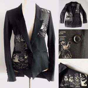 SOLD HYSTERIC GLAMOUR Screenprint Wool Suit Jacket